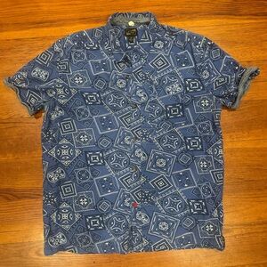 CPO Casual Button Down Shirt (Blue Bandana Print)